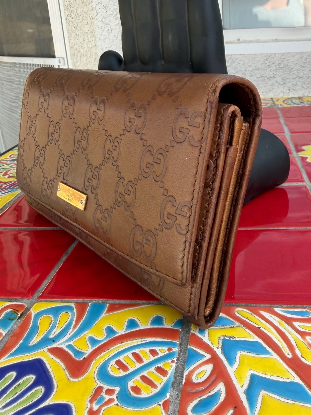 Gucci Brown Monogram Continental Wallet - Picture 10 of 10